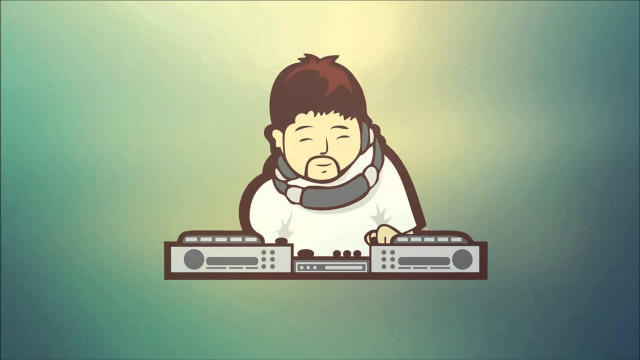 Cartoon man headphone dj deck free wallpaper for desktop - medium preview image