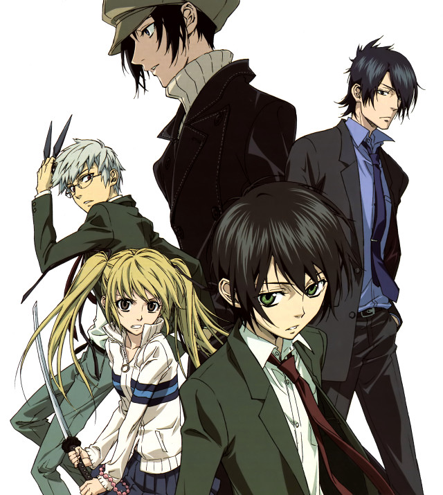 Anime characters group white black #4 free wallpaper for tablet - medium preview image