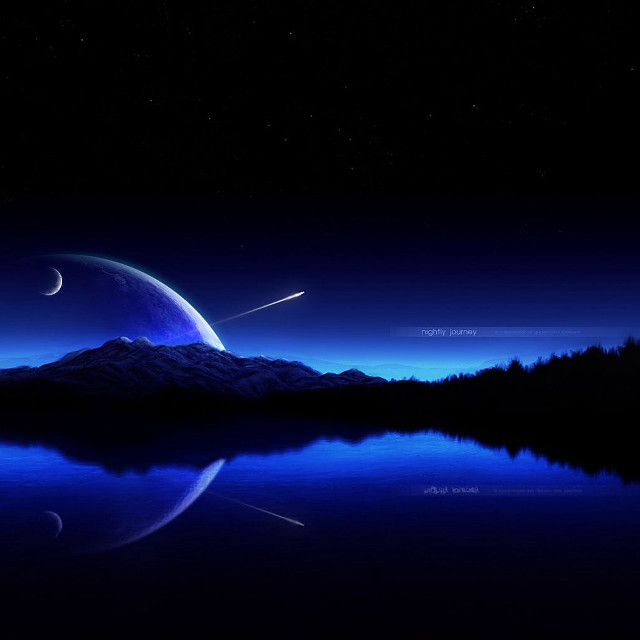 Crescent moon milkyway cityscape night free wallpaper for tablet - medium preview image