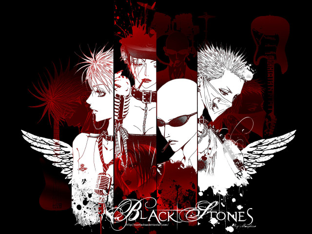 Anime wings blood splatters fireworks free wallpaper for desktop - medium preview image