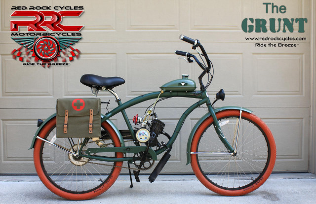 Green bicycle red rim brown free wallpaper for desktop - medium preview image