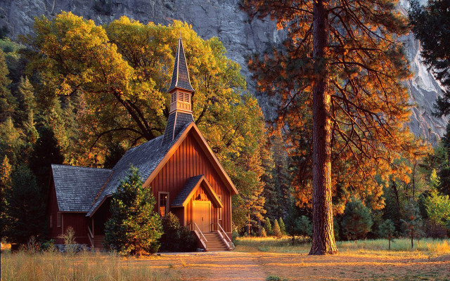 Small church woods steeple roof free wallpaper for desktop - medium preview image