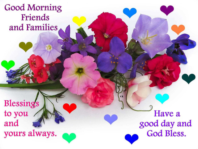Bouquet good morning friends family free wallpaper for desktop - medium preview image