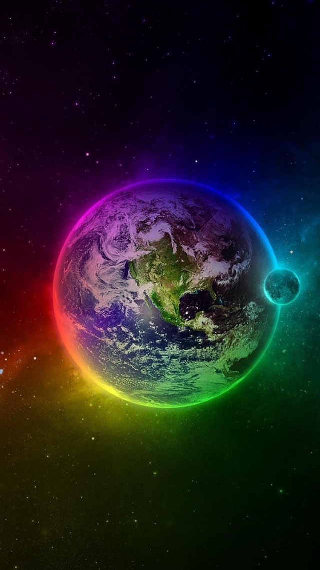 Colorful earth space stars rainbow #9 free wallpaper for mobile - medium preview image