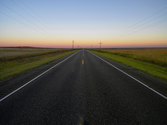 Road power lines field blue free wallpaper for desktop - medium preview image
