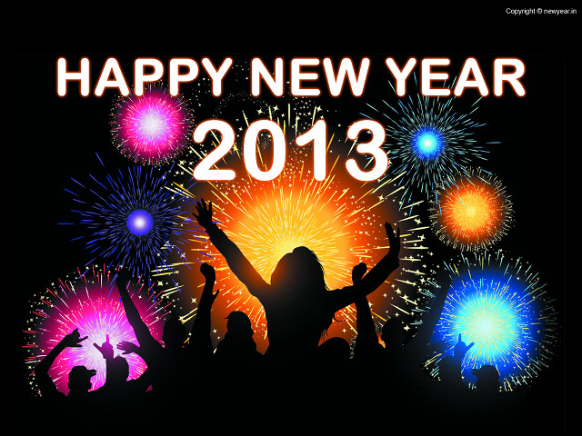 Happy new year 2013 fireworks free wallpaper for desktop - medium preview image
