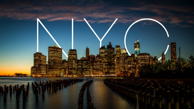 City skyline nyc night bright free wallpaper for desktop - medium preview image