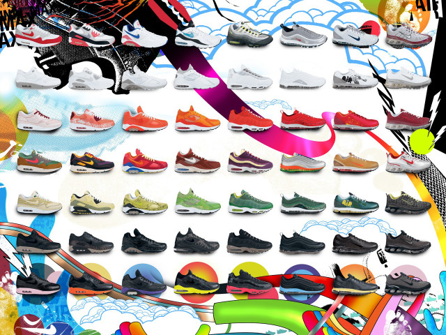 Shoe collage sky clouds rainbow free wallpaper for desktop - medium preview image