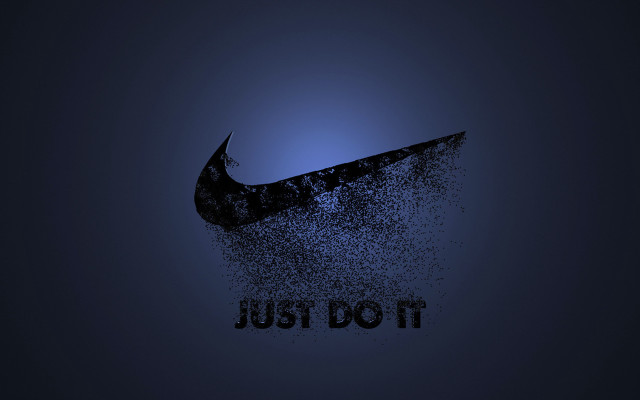 Nike justdoit black ink blue #2 free wallpaper for desktop - medium preview image