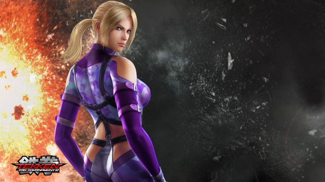 Woman purple outfit fireball black free wallpaper for desktop - medium preview image