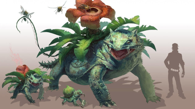 Dinosaur flowers man shadow drawing free wallpaper for desktop - medium preview image