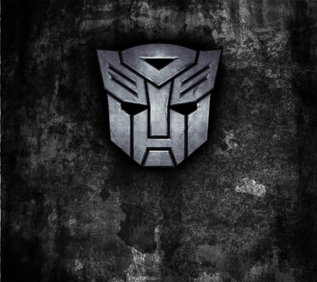 Black white robot logo grungy free wallpaper for tablet - medium preview image