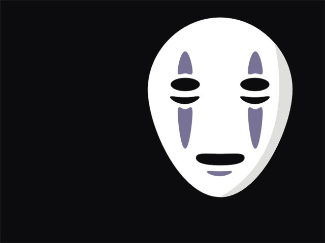 White mask eyes nose black free wallpaper for desktop - medium preview image