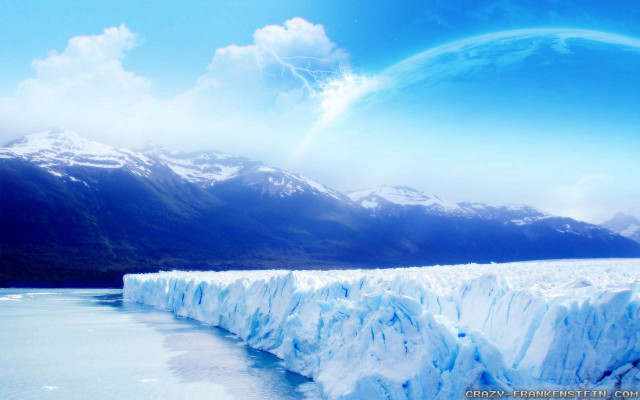 Glacier blue circle mountains sky free wallpaper for desktop - medium preview image