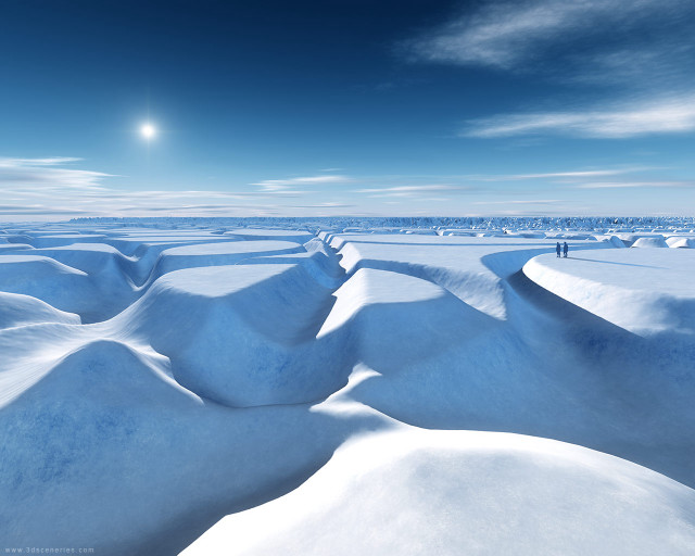 Person snow field sun blue free wallpaper for desktop - medium preview image