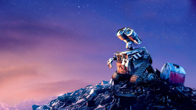 Robot pile rubble sky suitcase free wallpaper for desktop - medium preview image
