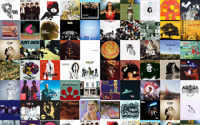 People music bands collage colorful free wallpaper for desktop - medium preview image