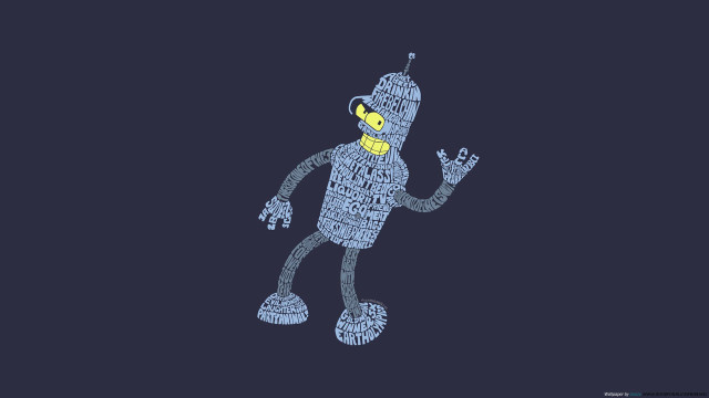 Robot yellow face black background free wallpaper for desktop - medium preview image