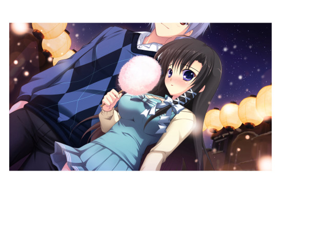 Anime couple lollipop starry sky free wallpaper for desktop - medium preview image
