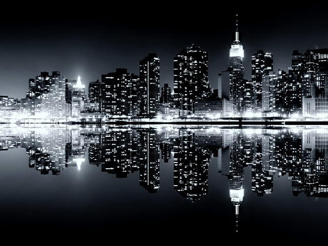 City skyline reflection water night #8 free wallpaper for desktop - medium preview image