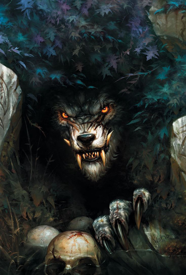 Wolf skull mouth foreground skull free wallpaper for mobile - medium preview image