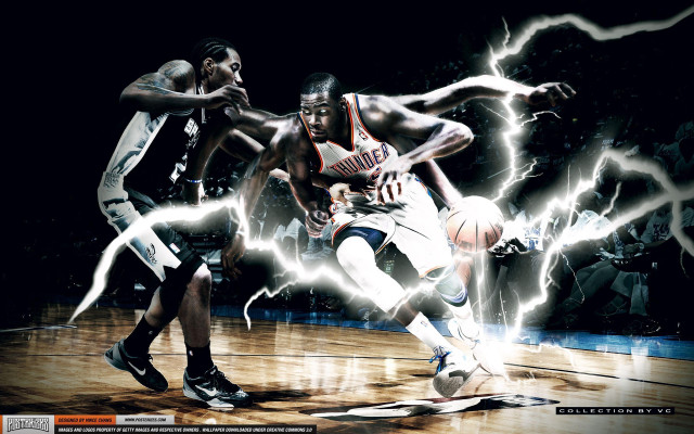 Basketball player running with ball free wallpaper for desktop - medium preview image