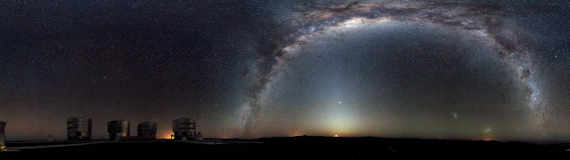 Bright star filled sky buildings free wallpaper for desktop - medium preview image