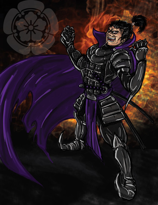 Man purple outfit sword cape free wallpaper for mobile - medium preview image