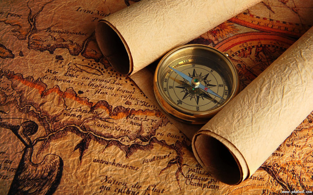 Compass scroll world map background free wallpaper for desktop - medium preview image