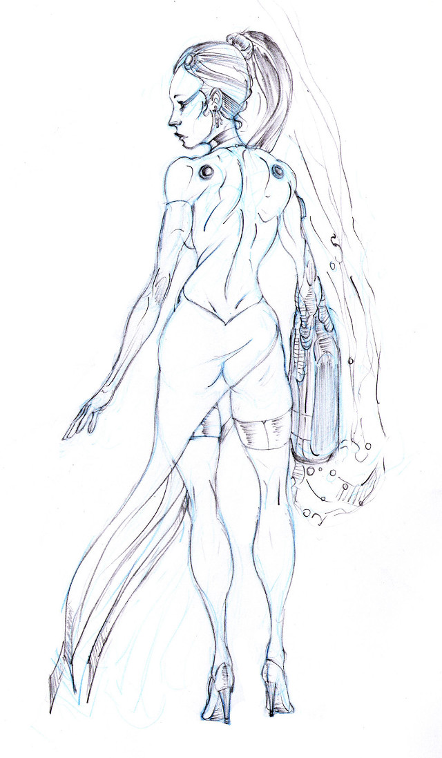 Woman purse handbag drawing art free wallpaper for mobile - medium preview image