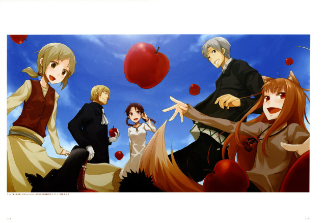 Anime characters blue sky flying free wallpaper for desktop - medium preview image