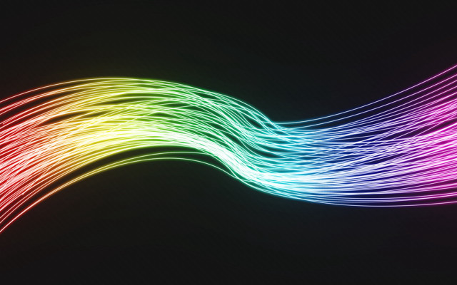 Rainbow colored wave light black free wallpaper for desktop - medium preview image