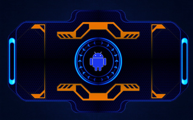 Blue yellow futuristic object circle free wallpaper for desktop - medium preview image