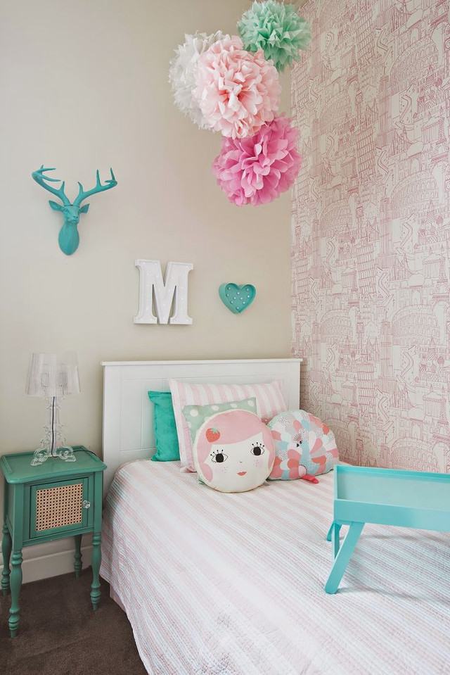 Bedroom bed nightstand wallpaper pink free wallpaper for mobile - medium preview image