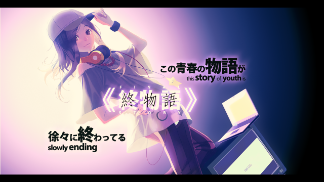 Woman headphones laptop on lap free wallpaper for desktop - medium preview image