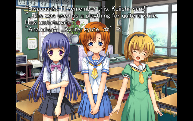 Anime girls classroom quote standing free wallpaper for desktop - medium preview image