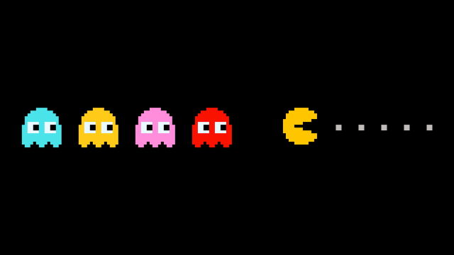 Pacman line moon girls pixelart free wallpaper for desktop - medium preview image