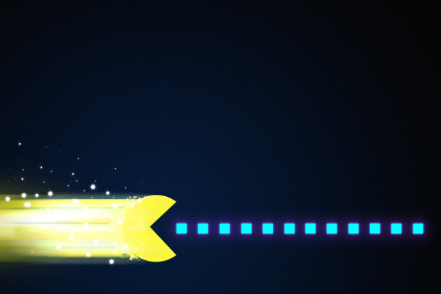 Yellow arrow right blue background free wallpaper for desktop - medium preview image