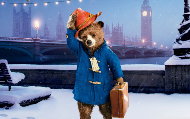 Bear blue coat hat suitcase #2 free wallpaper for desktop - medium preview image