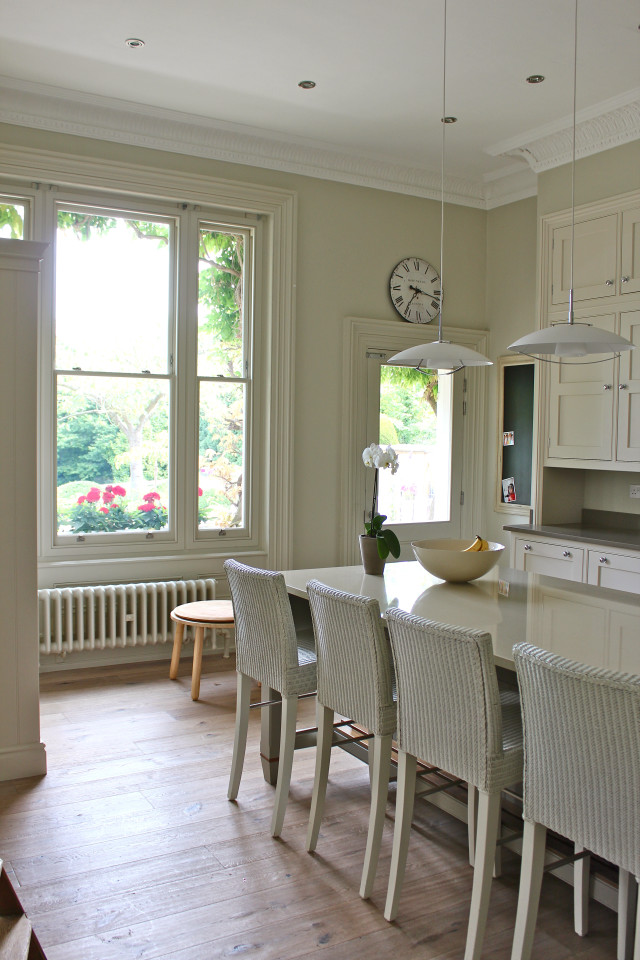 Kitchen table chairs clock window free wallpaper for mobile - medium preview image