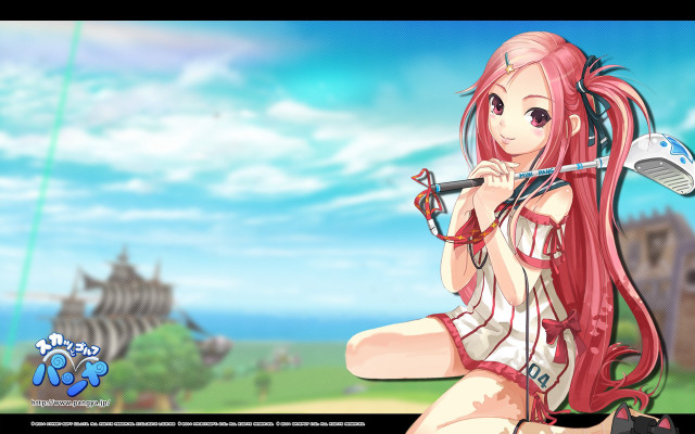 Girl red hair golf club free wallpaper for desktop - medium preview image