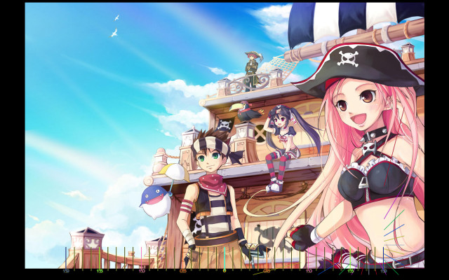 Anime characters pirate theme building free wallpaper for desktop - medium preview image