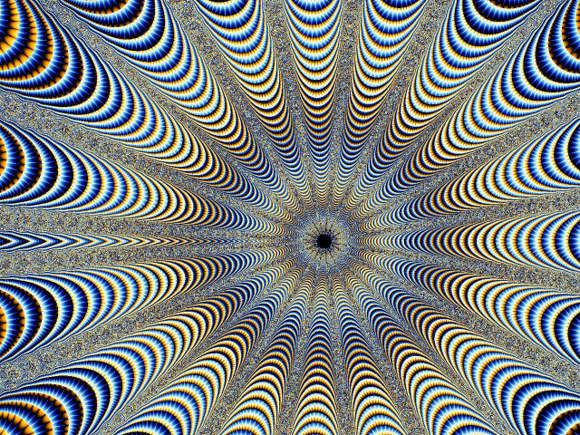 Blue yellow pattern black center free wallpaper for desktop - medium preview image