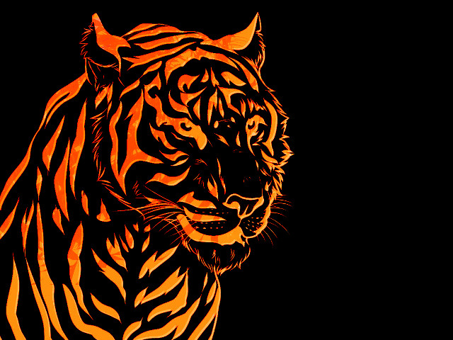 Tiger orange black background image free wallpaper for desktop - medium preview image