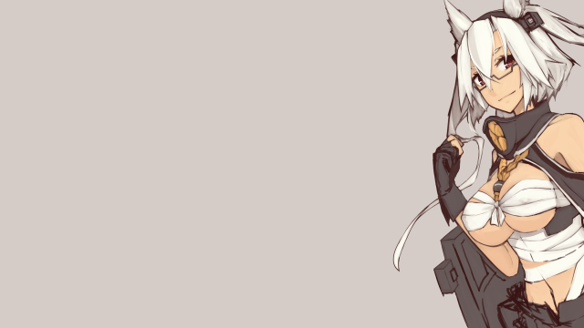 White haired woman cat gray free wallpaper for desktop - medium preview image