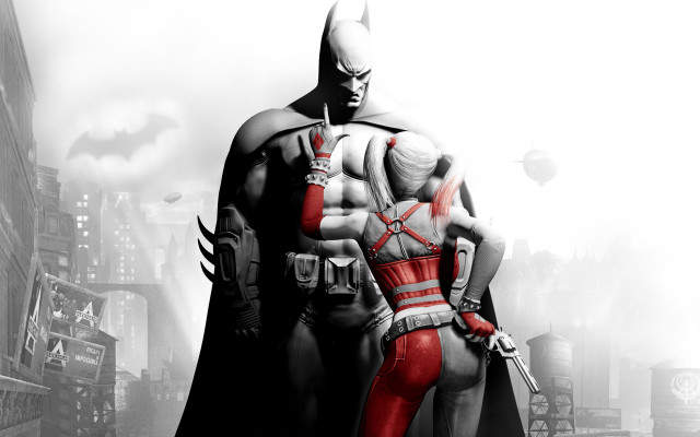 Batman red demon city clock free wallpaper for desktop - medium preview image