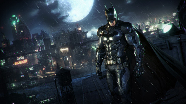 Batman rain city night full free wallpaper for desktop - medium preview image
