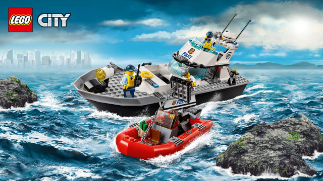 Lego boat man water city free wallpaper for desktop - medium preview image