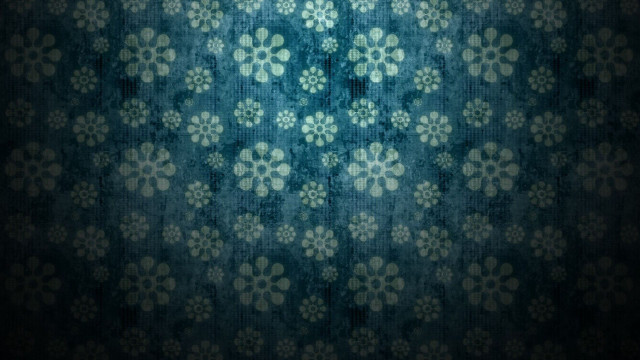 Blue black background flower pattern free wallpaper for desktop - medium preview image