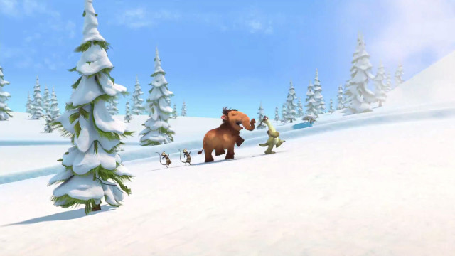 Cartoon horse person snowy landscape free wallpaper for desktop - medium preview image